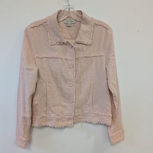 Charlie Paige Blush Frayed Edge Jacket